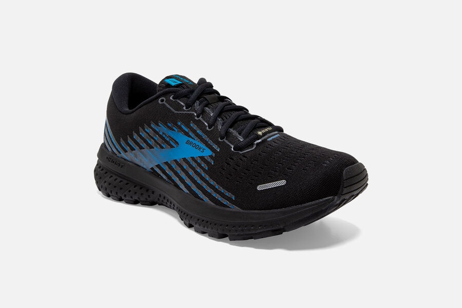 Ghost 13 GTX Road Brooks Running Shoes NZ Mens - Black/Blue - HFJLKQ-476